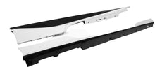 Load image into Gallery viewer, Ferrari 488 side skirt pair photographed facing forward with the white upper surfaces visible