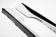 Load image into Gallery viewer, Full length angled view of both Ferrari 488 side skirts positioned one behind the other