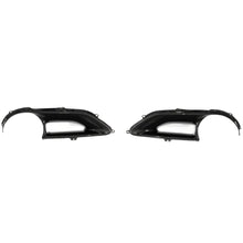 Load image into Gallery viewer, Pair of Ferrari 488 carbon fiber tail light surrounds positioned facing away from the camera, left and right pieces together