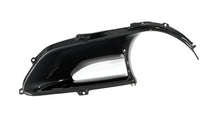 Load image into Gallery viewer, Ferrari 488 carbon fiber tail light surround angled to show the curved trailing extension beside the aperture
