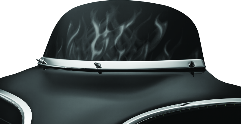 KUR1310-Kuryakyn Smooth Windshield Trim 96-13 Touring Chrome-Exterior Trim-Kuryakyn
