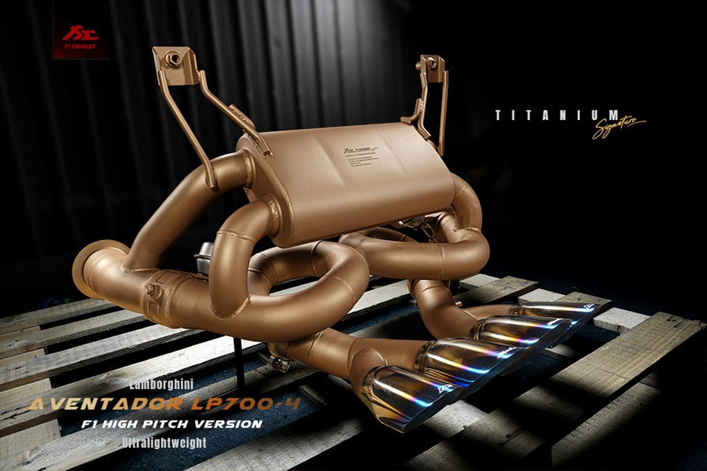 Lamborghini Aventador LP 700-4 F1 High Pitch Titanium Signature Series Exhaust System - Fi Exhaust LM-700F1TI-CBV + TIP-700F1
