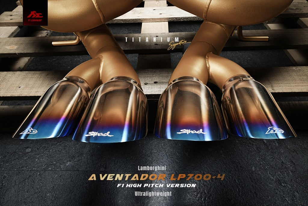 Lamborghini Aventador LP 700-4 F1 High Pitch Titanium Signature Series Exhaust System - Fi Exhaust LM-700F1TI-CBV + TIP-700F1