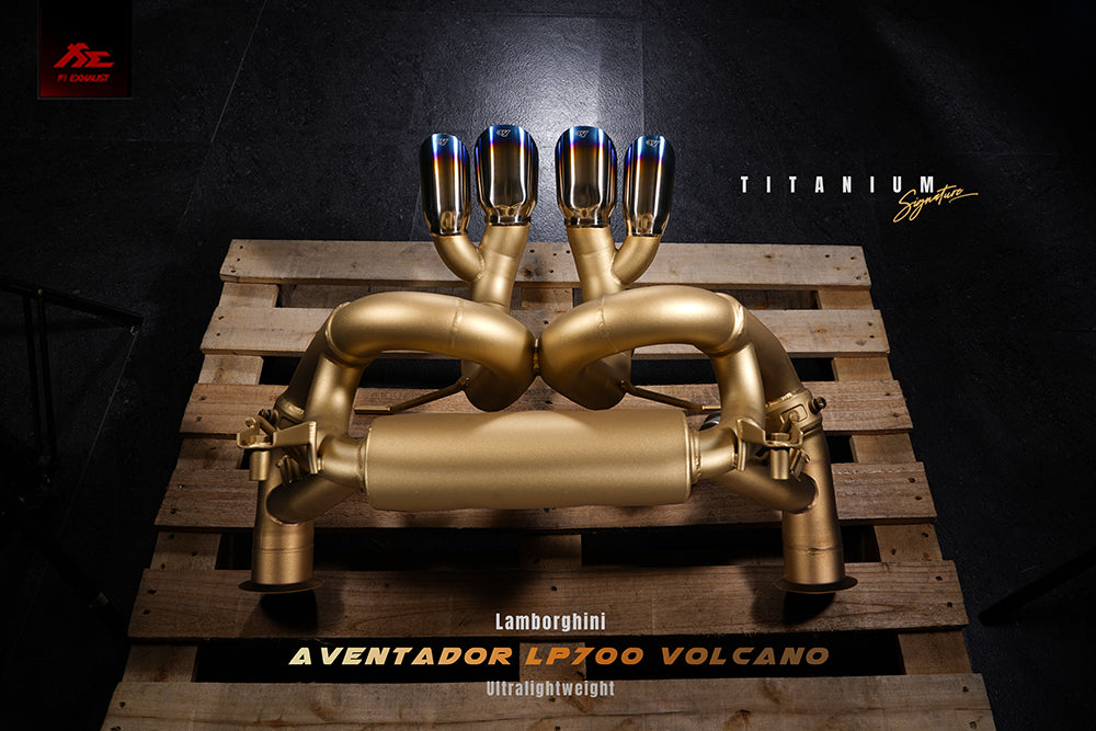 Lamborghini Aventador LP 700-4 Volcano Firetador Titanium Exhaust System - Fi Exhaust LM-700VOTI-CBV + TIP-700VOTI-TB + R2020