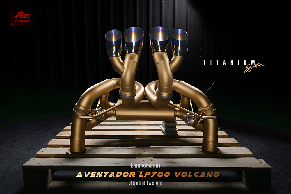 Lamborghini Aventador LP 700-4 Volcano Firetador Titanium Exhaust System - Fi Exhaust LM-700VOTI-CBV + TIP-700VOTI-TB + R2020
