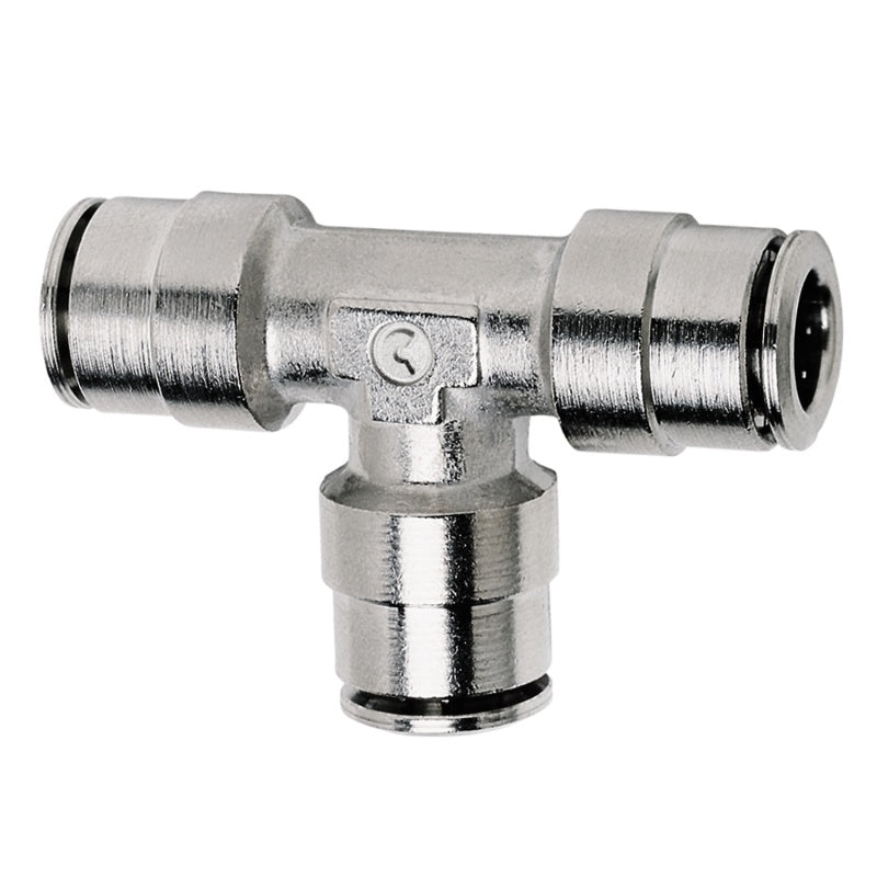 Firestone Union Tee 1/4in. Nickel Push-Lock Air Fitting - Single (WR17603461) - Black Ops Auto Works