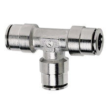 Load image into Gallery viewer, Firestone Union Tee 1/4in. Nickel Push-Lock Air Fitting - Single (WR17603461) - Black Ops Auto Works