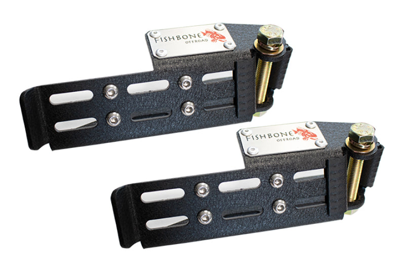 Fishbone Offroad 2007+ Jeep Wrangler/Gladiator Steel - Black Foot Peg Set - Black Ops Auto Works