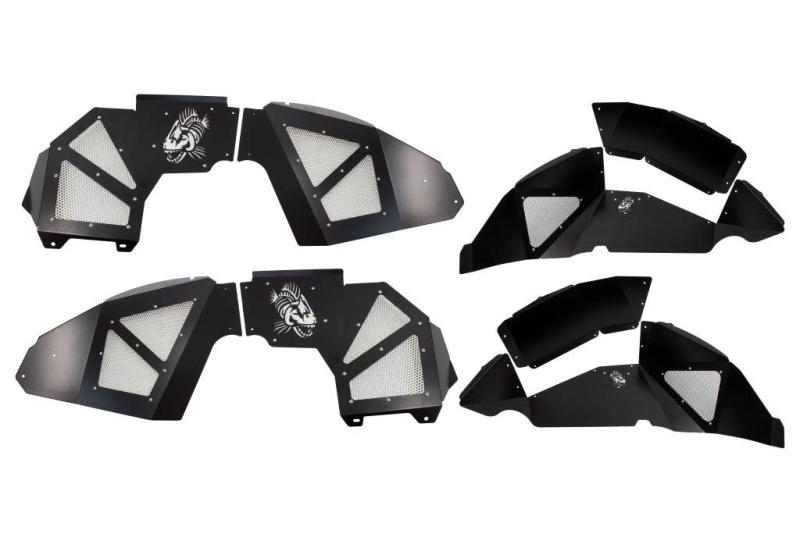 Fishbone Offroad 2018+ Jeep Wrangler JL Front/Rear Set of 4 Aluminum - Blk Powdercoat Inner Fenders - Black Ops Auto Works