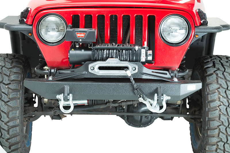 Fishbone Offroad 97-06 Jeep Wrangler TJ Rubicon Front Bumper - Blk Txtrd Powdercoat Piranha Series - Black Ops Auto Works
