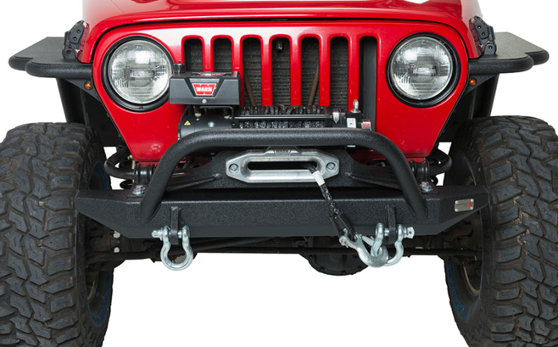 Fishbone Offroad 97-06 Jeep Wrangler TJ Rubicon Front Bumper W/Winch Guard - Blk Textured Powdercoat - Black Ops Auto Works
