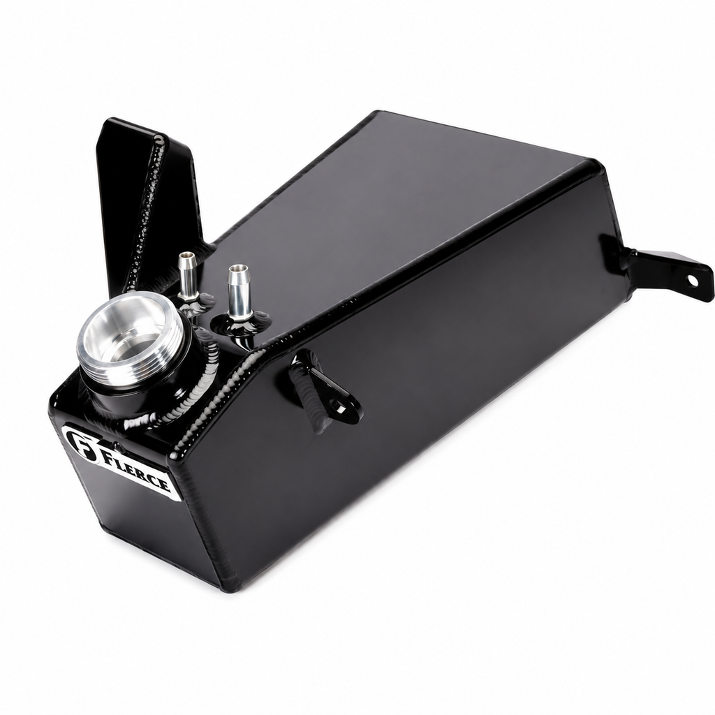 Fleece Performance aluminum coolant tank for 2019-2024 Ram 2500 and 3500 6.7L Cummins in black