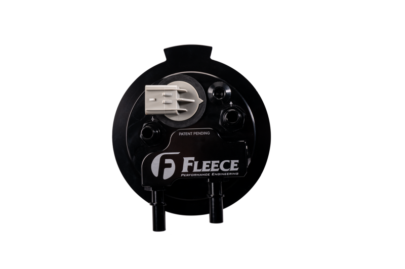 Fleece Performance branded cap on PowerFlo lift pump assembly, short bed