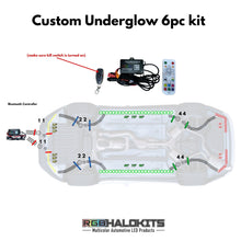 Load image into Gallery viewer, RGB Halo Kits Flow Series LED Underglow Lighting Kit 3.0 | Custom 6pc | Flexible