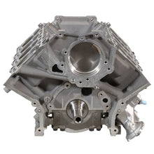 Load image into Gallery viewer, Front-end view of Ford Racing Gen 3 Coyote Aluminator SC short block showing V-shaped cylinder banks and accessory mounting surfaces