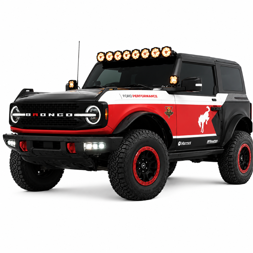Ford Bronco 50 inch LED light bar for off-road trail visibility and roofline lighting