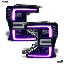 Load image into Gallery viewer, RGB Halo Kits Ford F-250/350 Super Duty Multicolor Flow DRL Boards (2020-2022)