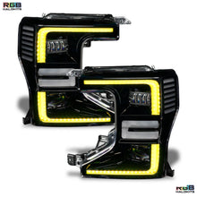 Load image into Gallery viewer, RGB Halo Kits Ford F-250/350 Super Duty Multicolor Flow DRL Boards (2020-2022)