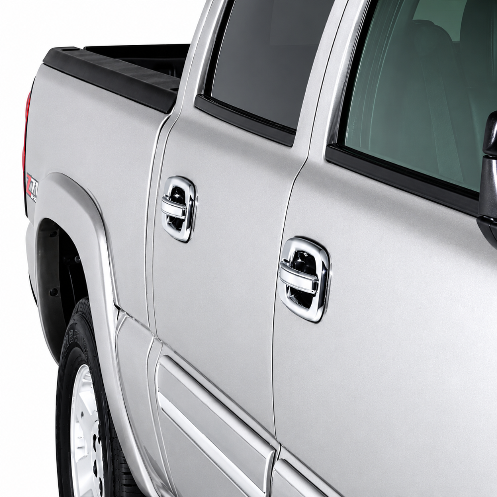 Ford F-150 SuperCrew AVS chrome 8-piece door handle cover set without keypad or passenger keyhole