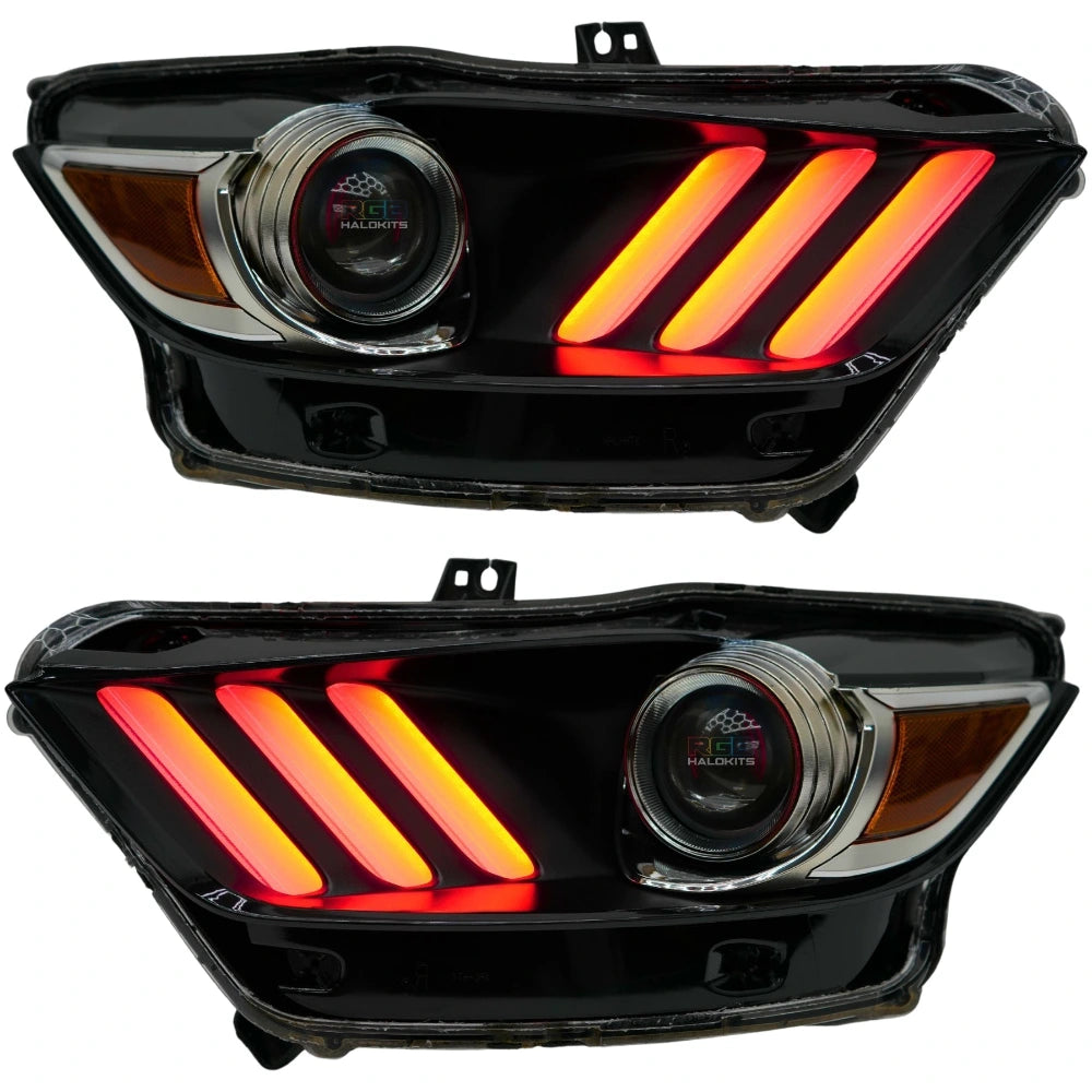 RGB Halo Kits Ford Mustang Multicolor Flow Series DRL Boards (2015-2017)