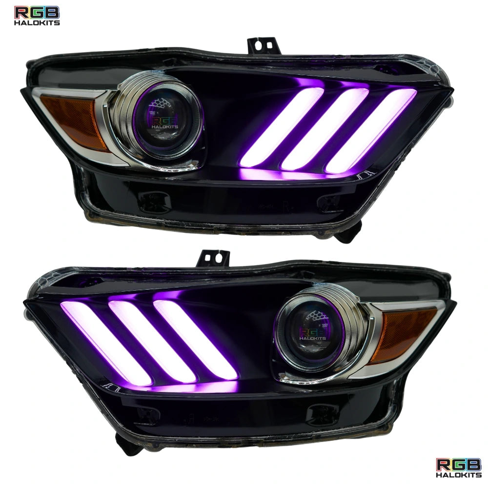 RGB Halo Kits Ford Mustang Multicolor Flow Series DRL Boards (2015-2017)