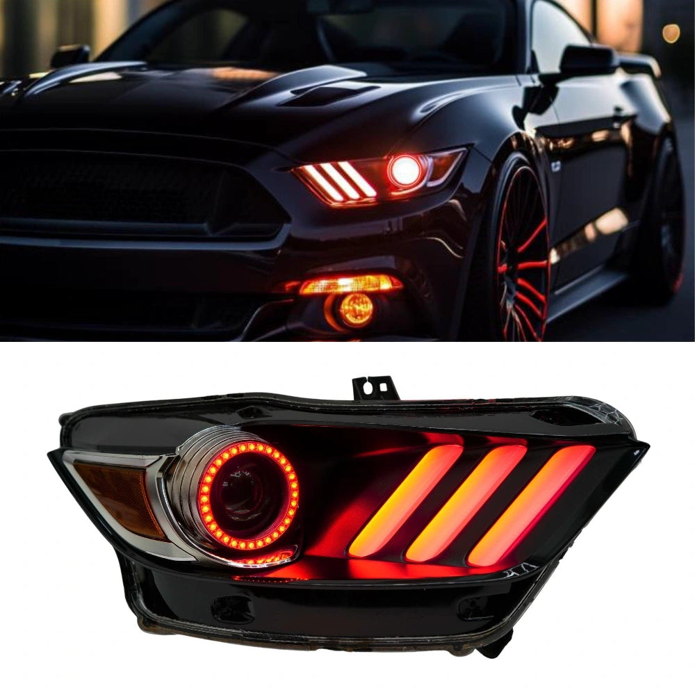 RGB Halo Kits Ford Mustang Multicolor Flow Series DRL Boards (2015-2017)