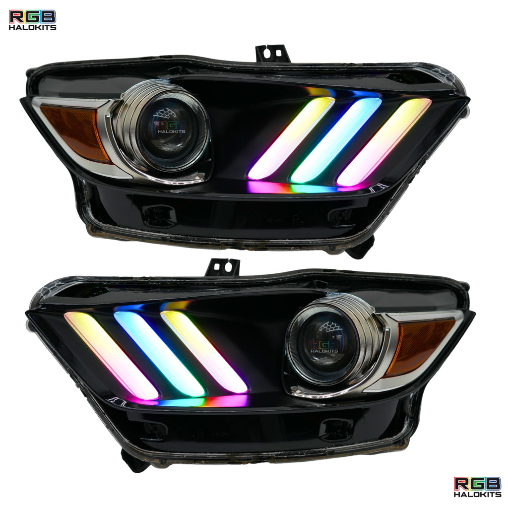 RGB Halo Kits Ford Mustang Multicolor Flow Series DRL Boards (2015-2017)