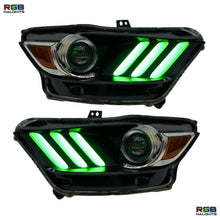 Load image into Gallery viewer, RGB Halo Kits Ford Mustang Multicolor Flow Series DRL Boards (2015-2017)