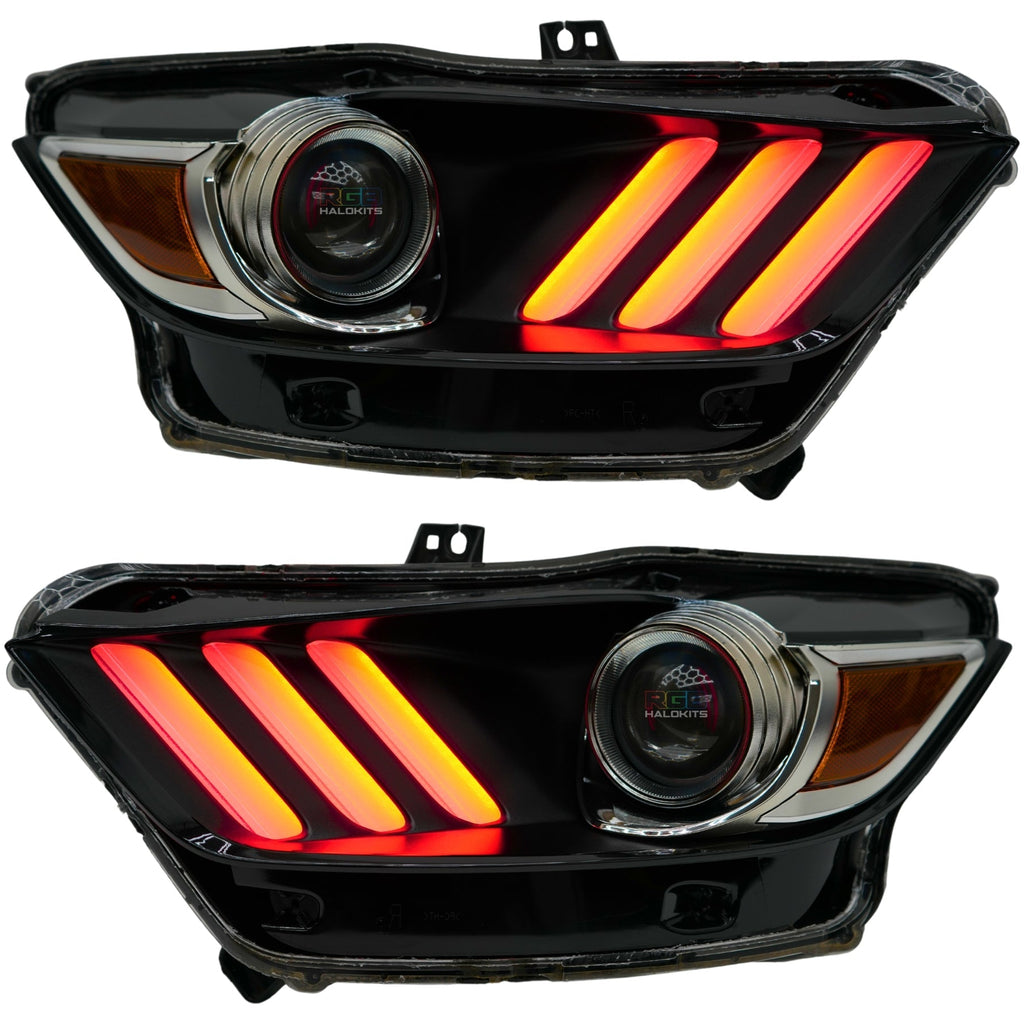 RGB Halo Kits Ford Mustang Multicolor Flow Series DRL Boards (2015-2017)