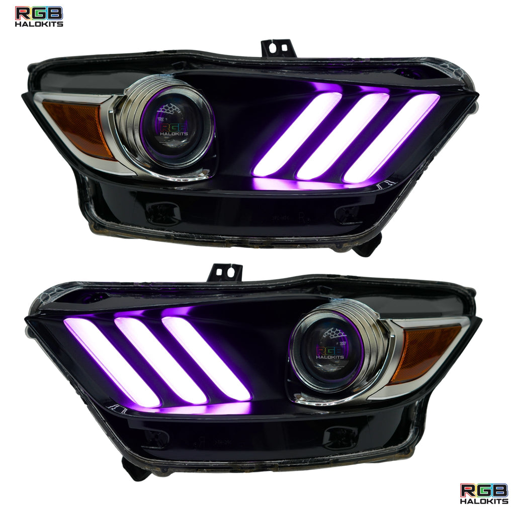 RGB Halo Kits Ford Mustang Multicolor Flow Series DRL Boards (2015-2017)