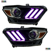 Load image into Gallery viewer, RGB Halo Kits Ford Mustang Multicolor Flow Series DRL Boards (2015-2017)