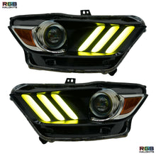 Load image into Gallery viewer, RGB Halo Kits Ford Mustang Multicolor Flow Series DRL Boards (2015-2017)