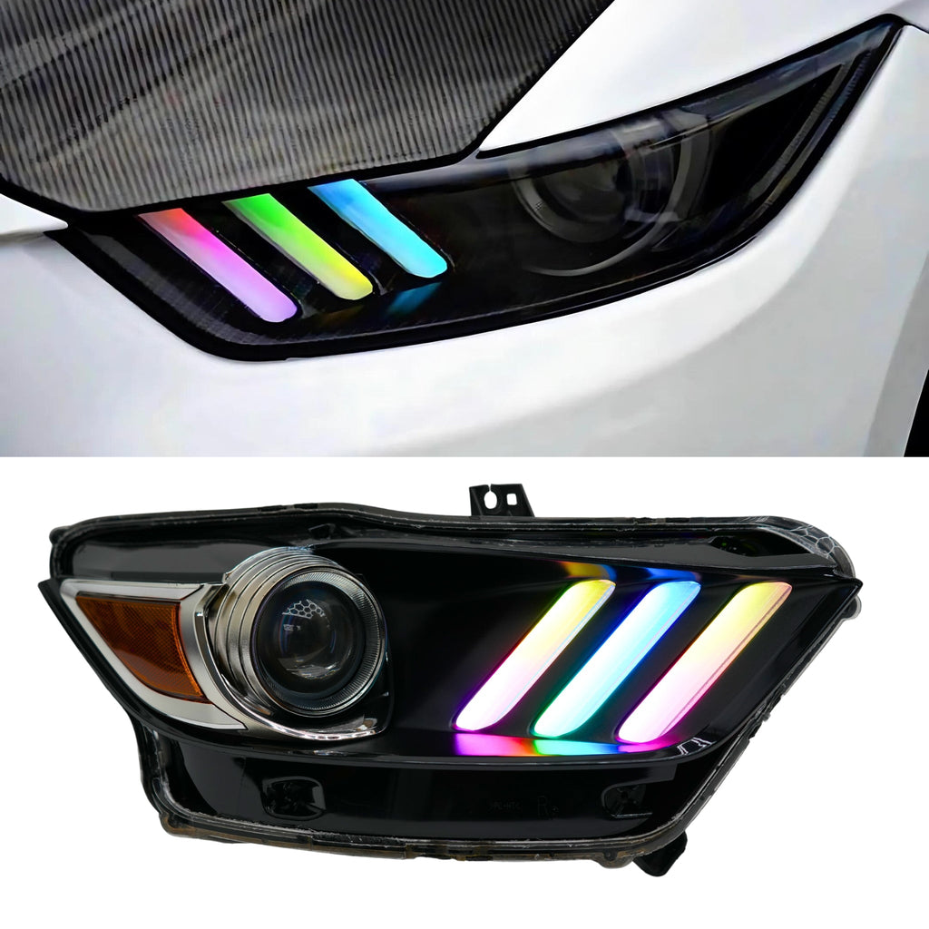 RGB Halo Kits F6 | A20 | P2 - BX1 Ford Mustang Multicolor Flow Series DRL Boards (2015-2017)