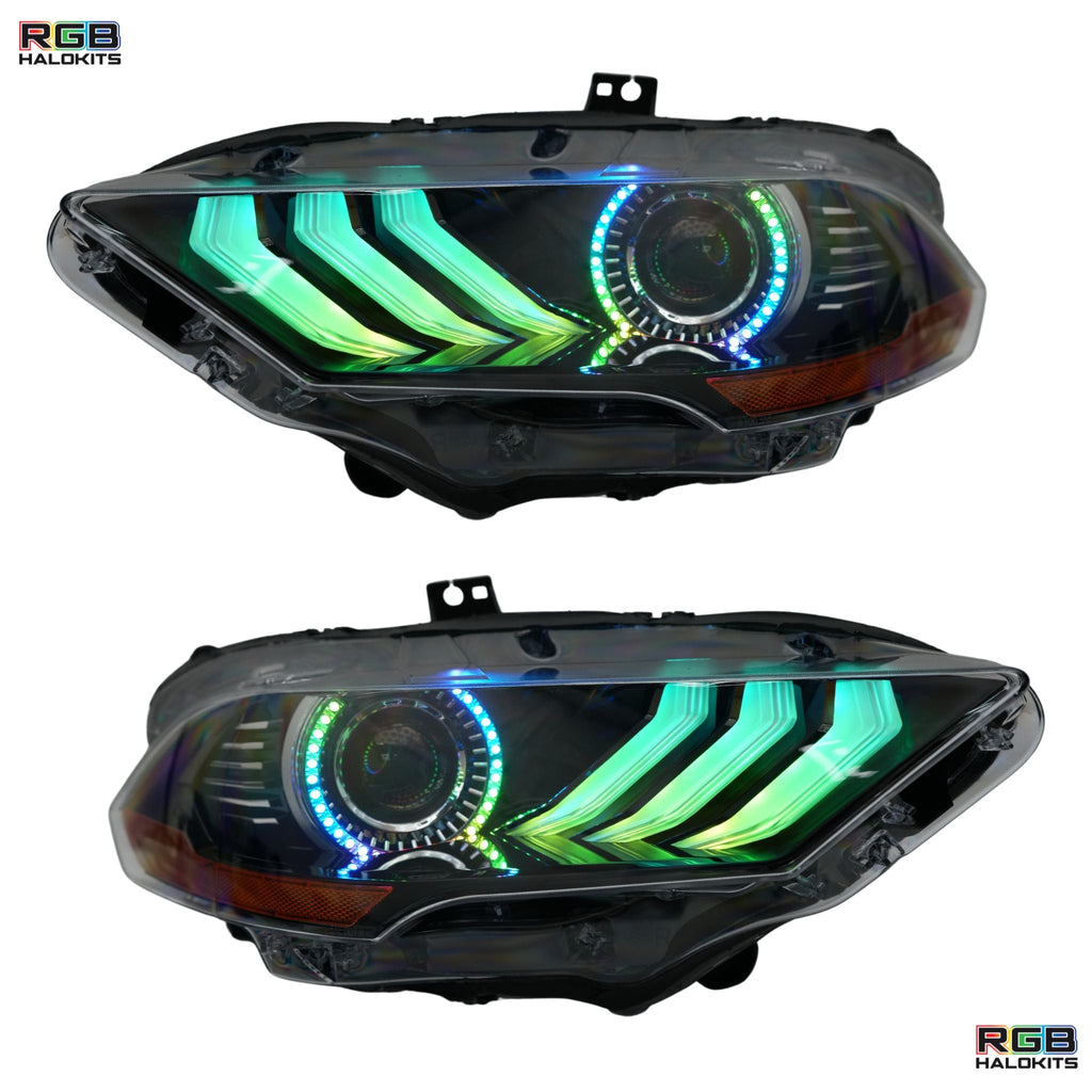 RGB Halo Kits Ford Mustang Multicolor Flow Series DRL Boards (2018-2023)