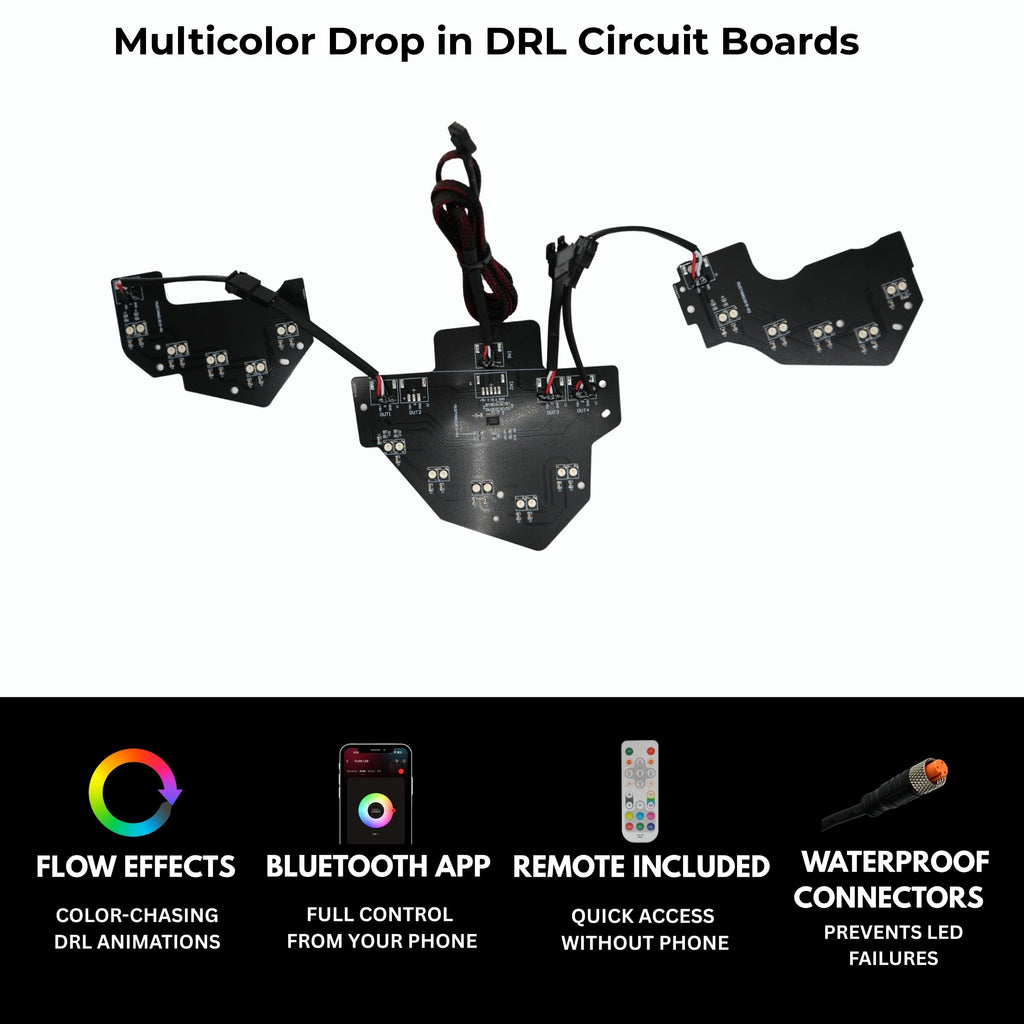 RGB Halo Kits Ford Mustang Multicolor Flow Series DRL Boards (2018-2023)