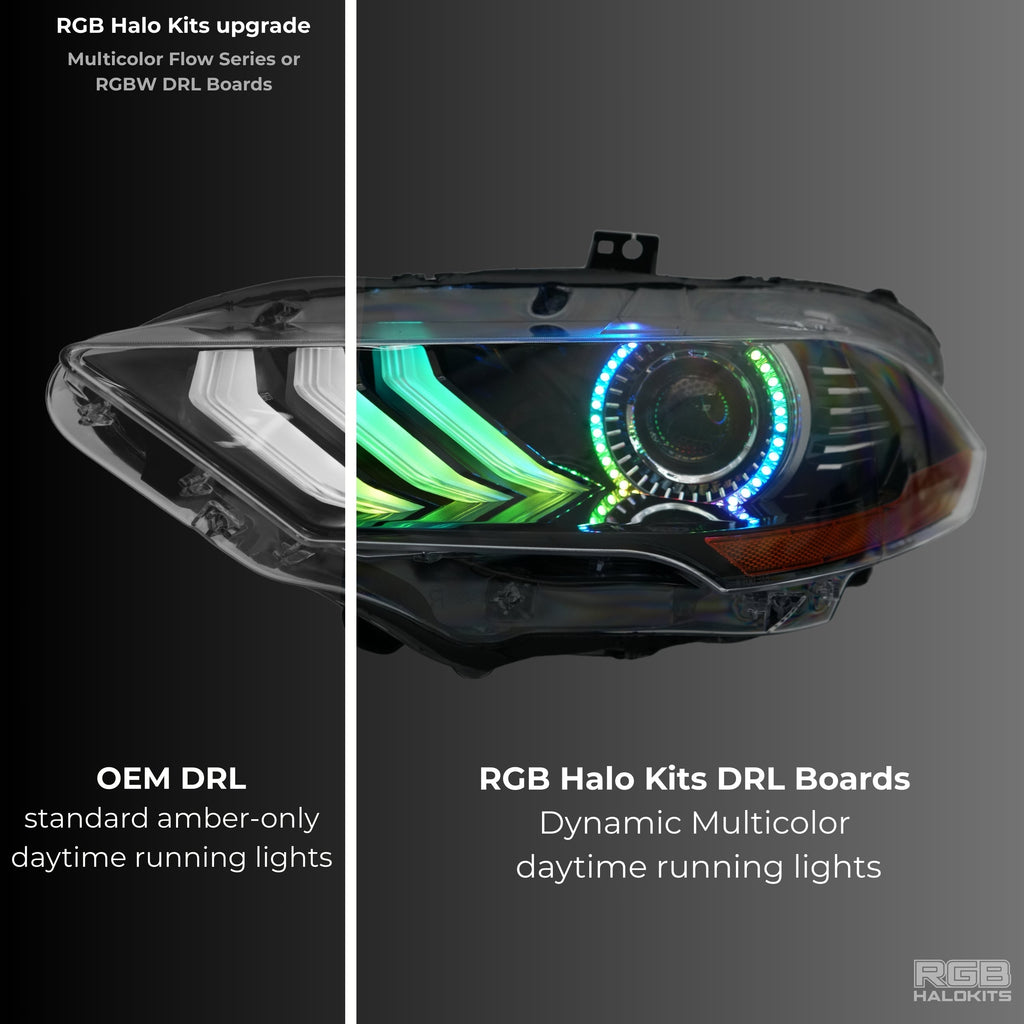 RGB Halo Kits Ford Mustang Multicolor Flow Series DRL Boards (2018-2023)