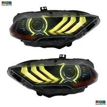 Load image into Gallery viewer, RGB Halo Kits Ford Mustang Multicolor Flow Series DRL Boards (2018-2023)