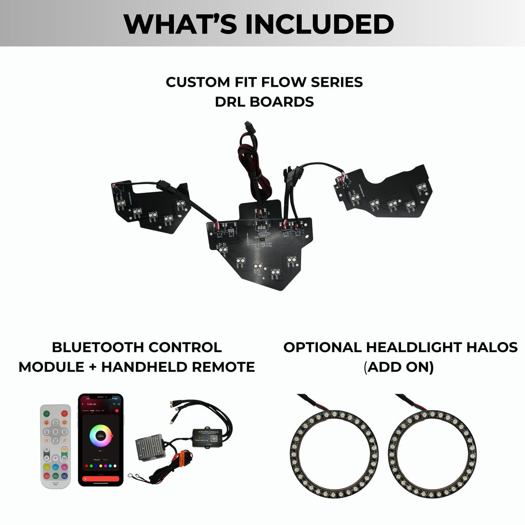RGB Halo Kits Ford Mustang Multicolor Flow Series DRL Boards (2018-2023)