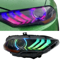 Load image into Gallery viewer, RGB Halo Kits Ford Mustang Multicolor Flow Series DRL Boards (2018-2023)