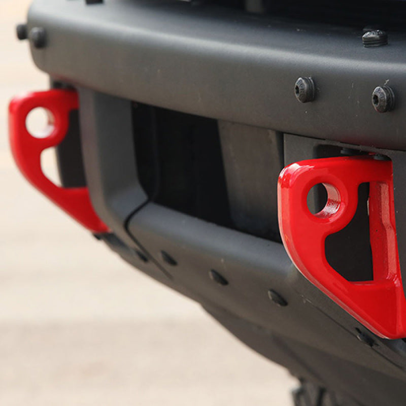 Ford Racing 2021+ Bronco Front Bumper Tow Hooks - Red (Pair) - Black Ops Auto Works