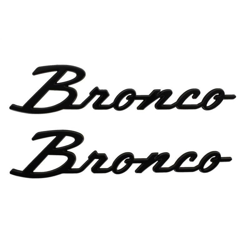 Ford Racing 21-24 Bronco Classic Script Fender Badge Kit - Gloss Black Ford Racing FRPM-1447-BSGS