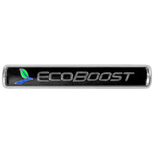 Load image into Gallery viewer, Ford Racing Black/Silver EcoBoost Emblem 3-1/2in x 9/16in - Set of 2 - Ford Racing FRPM-1447-EBBLK