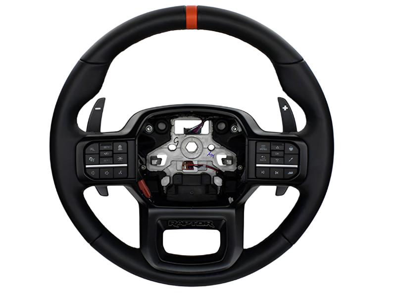 Ford Racing 2021+ F-150 Raptor Steering Wheel Kit - Black - Ford Racing FRPM-3600-F15B