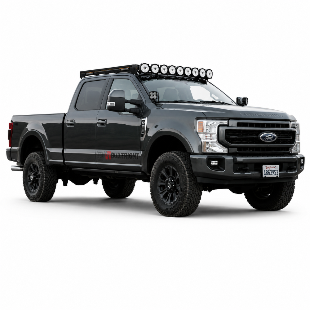 Ford Super Duty truck with KC HiLiTES Platform One roof rack and lighting