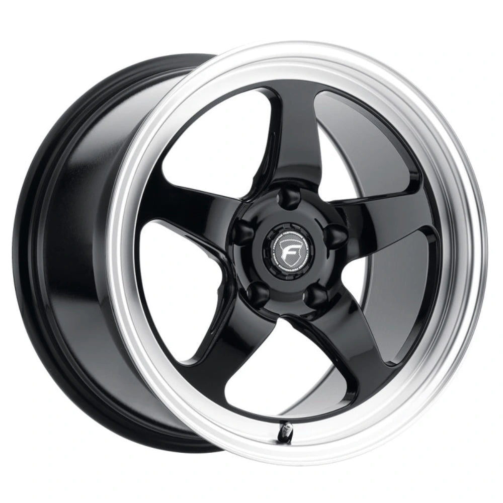 Forgestar D5 18x10 / 5x120.65 BP / ET+25 / 6.5in BS Gloss Black Machined Wheel - Forgestar FRGF09180062P26