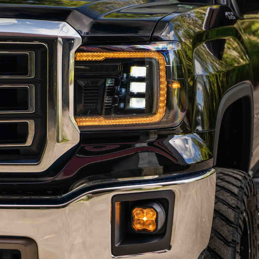 Form Lighting - 2014+ GMC Sierra 1500/2500/3500 LED Projector Headlights  Amber DRL (pair) - Form Lighting FL0023