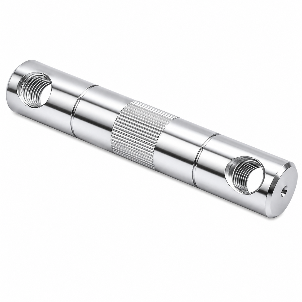 Fox bar pin with M12 x 1.75 holes 3.5 spacing and zinc plated 1045 steel construction