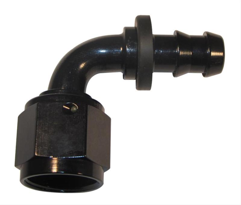 Fragola -10AN Nut x -8AN 90 Degree Push-Lite Hose End For Fuel Cell Conversion - Black - Black Ops Auto Works