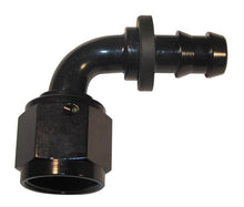 Load image into Gallery viewer, Fragola -10AN Nut x -8AN 90 Degree Push-Lite Hose End For Fuel Cell Conversion - Black - Black Ops Auto Works
