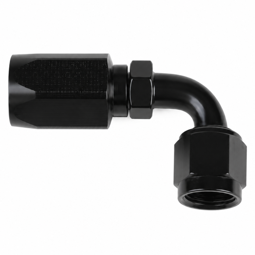 Fragola 259106 -6AN 90 degree black aluminum hose end